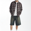 Abstract Marble Plaid Flannel Shirt