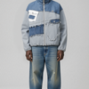 Deconstructed Frayed Colorblock Patchwork Denim Jacket
