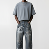 Wide-Leg Y2K Graffiti Print Baggy Jean