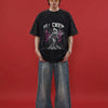 Fly Deep Dripping Angel Oversized Washed Black Tee