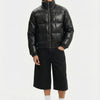 Glossy Patent Finish Quilted Puffer Jacket