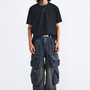 Dirty Dyed Multi-Pocket Cargo Jeans