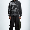 Vintage Wash Skull & Lightning Graphic Hoodie