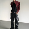 Flared Faux Leather Pants