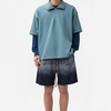 Ombré Embroidered Vintage Wash Fleece Shorts