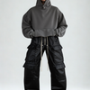 Coated-Finish Multi-Pocket Leather Cargo Pants