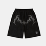 Gothic Graphic Print Fleece Shorts