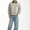 Ruched Sleeve Contrast Collar Technical Bomber Jacket